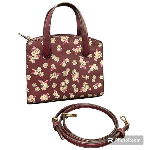 Kate Spade Deep Berry “Frosted Floral” Satchel/Crossbody - NWOT - Picture 3 of 8